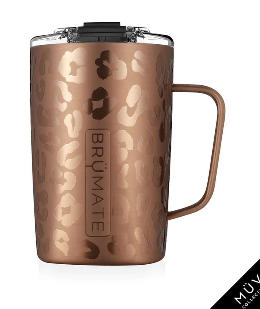 BrüMate TODDY XL 32oz Insulated Coffee Mug | Gold Leopard