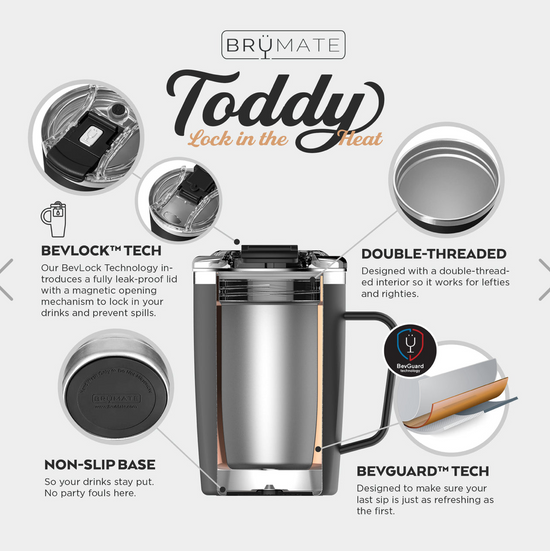 BruMate: TODDY 16OZ INSULATED COFFEE MUG | GOLD LEOPARD