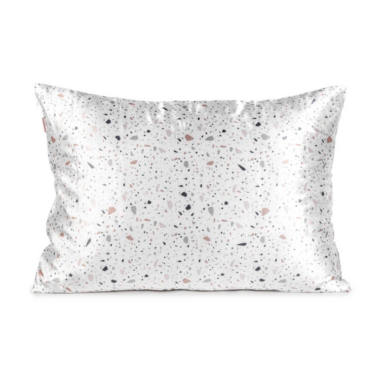 Kitsch: Satin Pillowcase - White Terrazzo