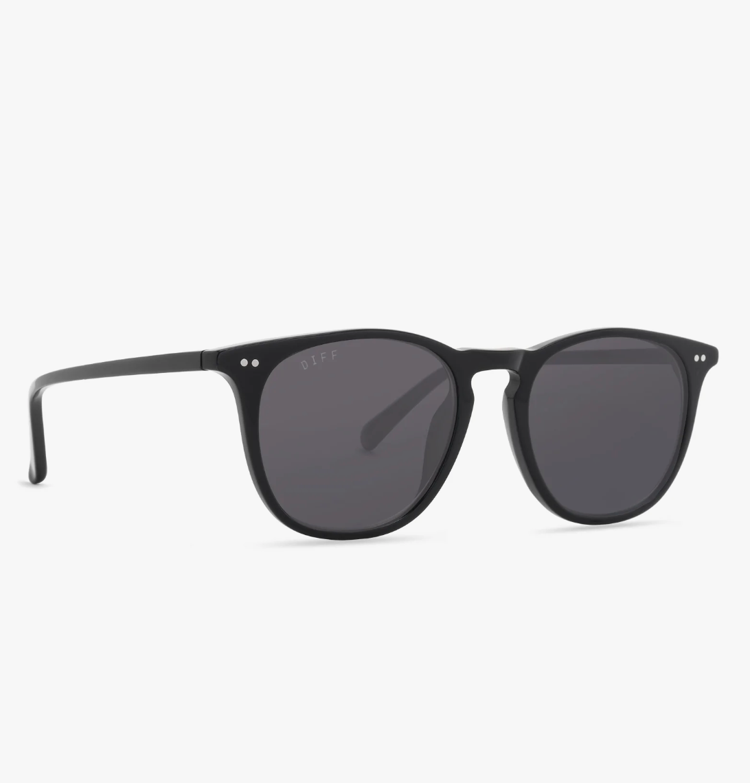 Diff Eyewear: Jaxson XL -Black Grey Polarized Sunglasses