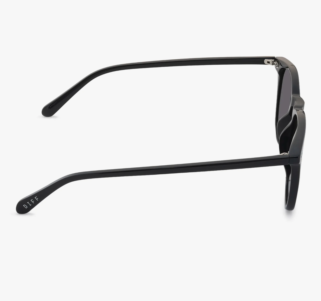 Diff Eyewear: Jaxson XL -Black Grey Polarized Sunglasses