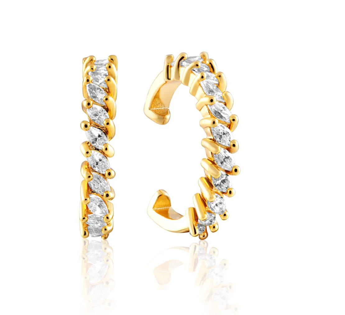 Sahira: Jagged Baguette Ear Cuffs