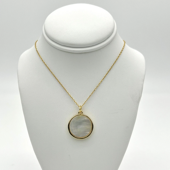 Sahira: Haven Evil Eye Necklace -Reversible (Mother of Pearl Back)
