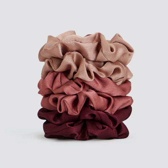 Kitsch - Holiday Satin Scrunchies 6pc - Mulberry Spice