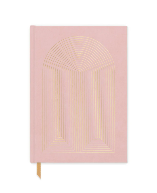 Hard Cover Suede Cloth Journal With Pocket - Radiant Rainbow