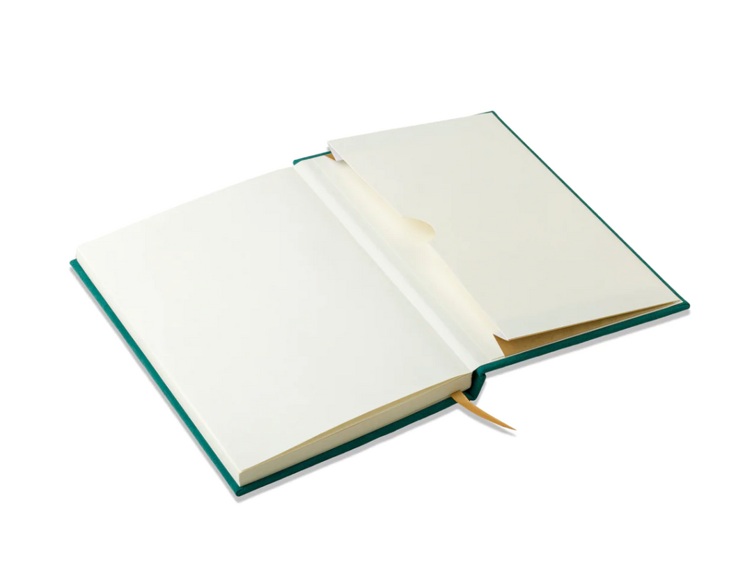 Hard Cover Suede Cloth Journal With Pocket - Linear Boxes