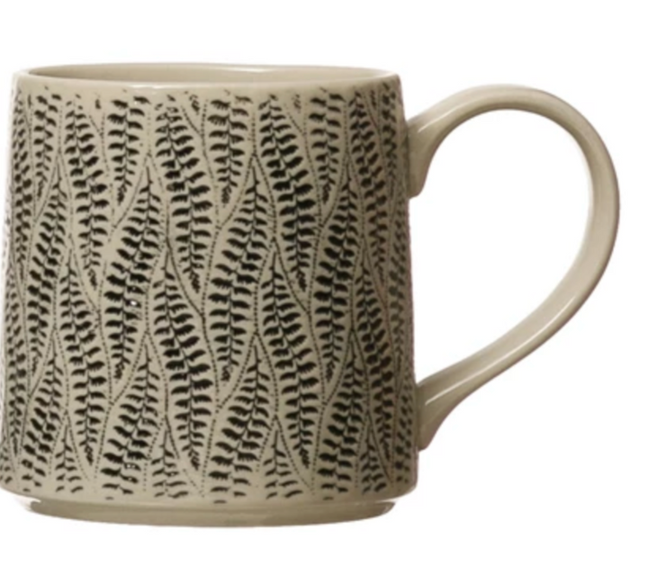 Hand-Stamped Mug with Pattern