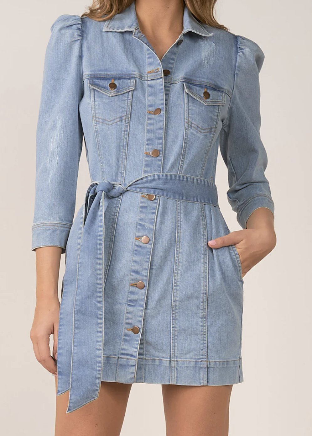 Never Out Done Denim Dress Small