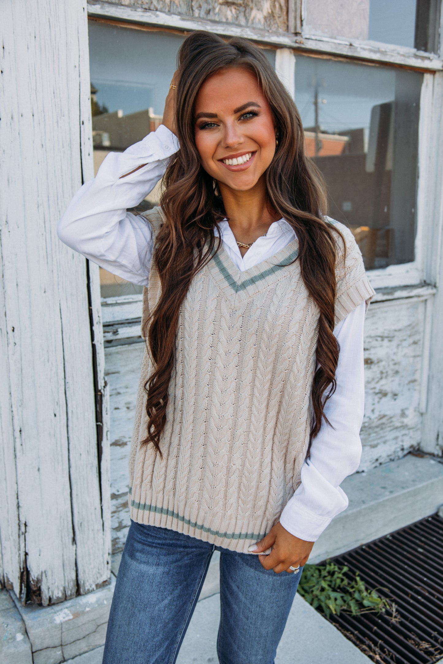 Northern Chill Sweater Vest - Natural Mint
