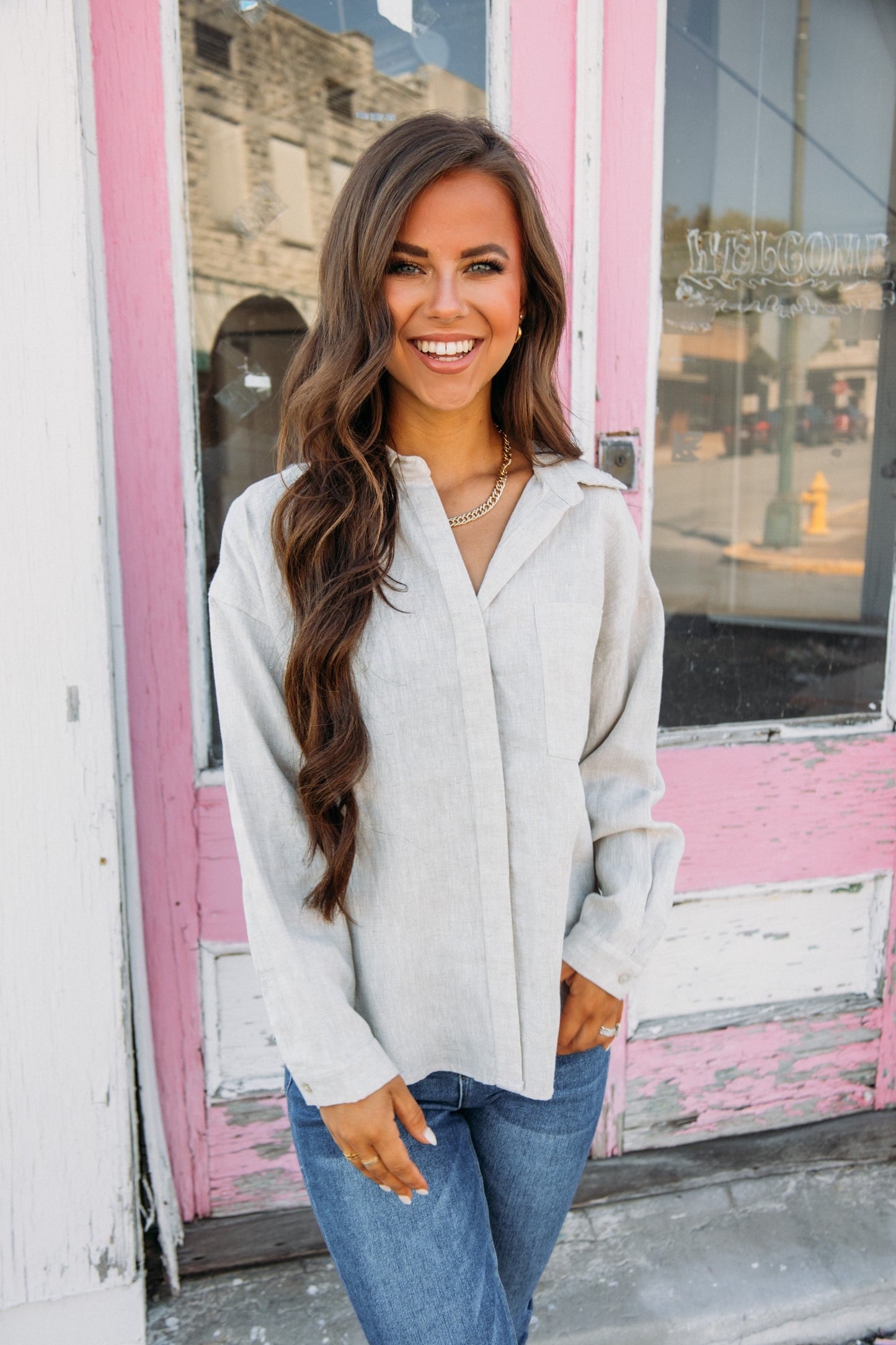 Eastside Sips Top - Greige